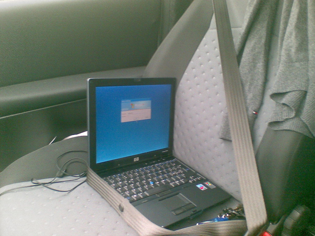 Laptop secured with a physical lock for ecommerce security maintenance