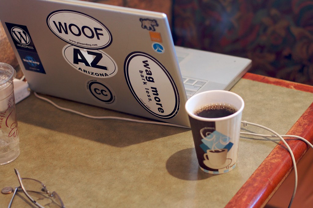 Laptop workspace representing a local business website review before running ads