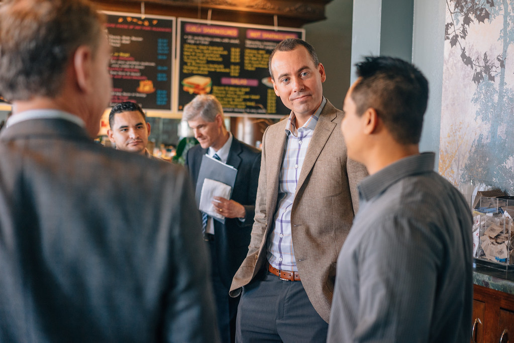 Local business owners discussing how their websites support customer next steps