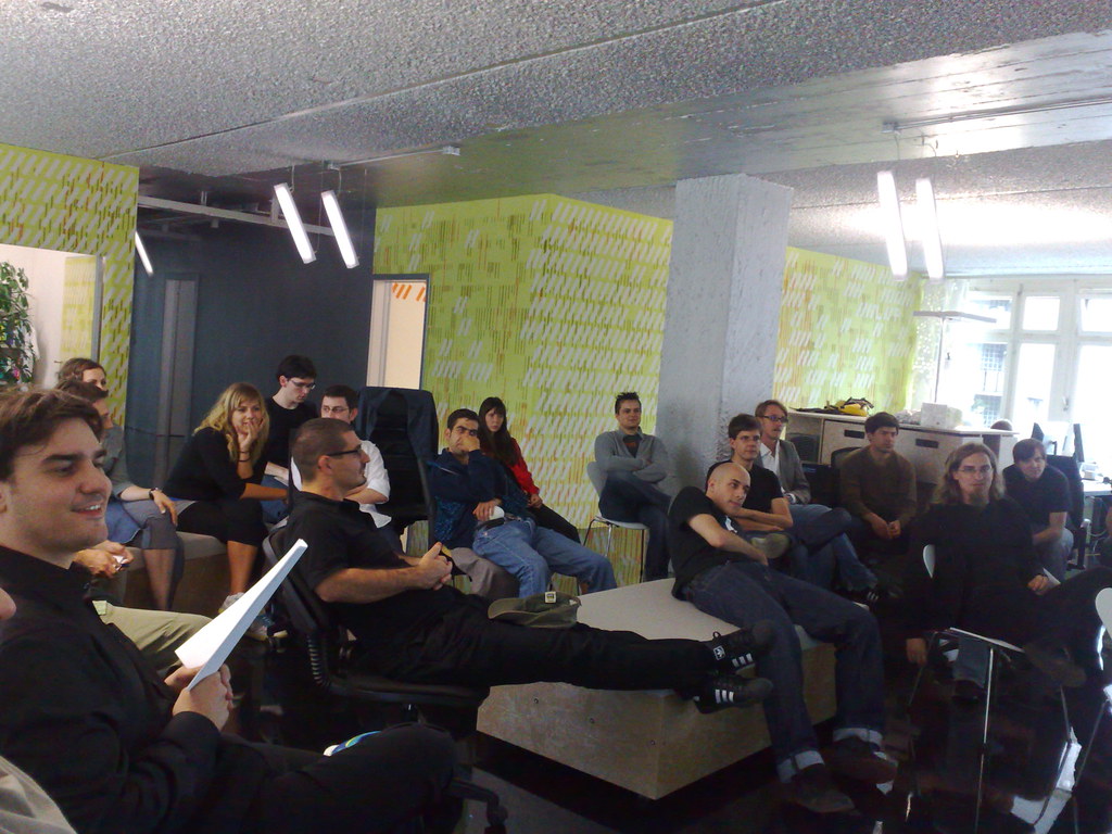 Liip colleagues gathered for a team meeting
